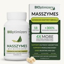 BIOptimizers MassZymes - Kompletny suplement do enzymów trawiennych dla Gut Health - Bloating Relief for Men and Women - Lipase Amylase Bromelain Digestive Enzymes (30 kapsułki)