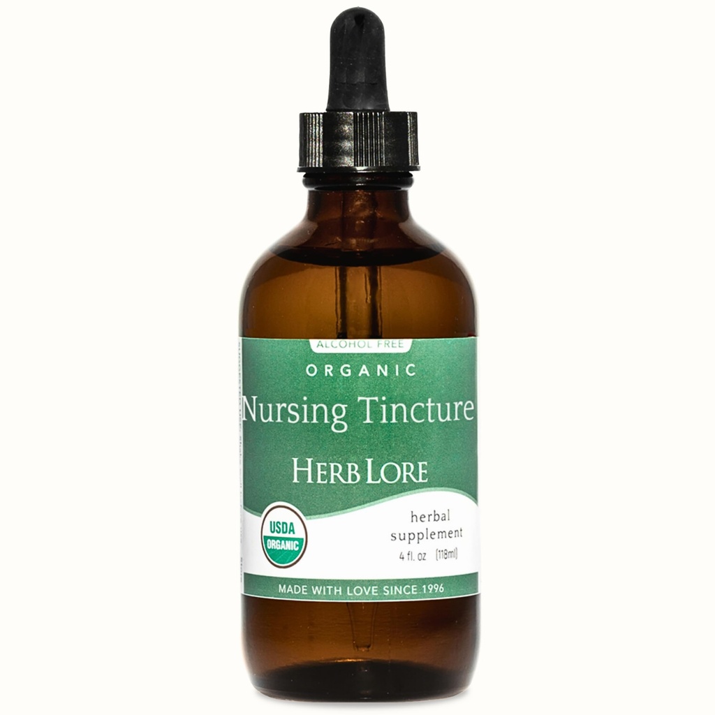 Herb Lore Organic Nursing Tincture - Płynne Lactation Support Drops w celu zwiększenia podaży mleka w piersi z Moringa i Koper - Kozieradka wolna od karmienia piersią Suplement (4 fl oz)