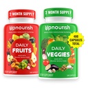 UpNourish Organic Fruits and Veggies Supplement - Support Diet Balance, Body Cleanse & Energy - 480 Fruits and Super Greens Capsules from Nature - Fruit and Vegetable Supplements for Adults & Kids