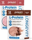 Prolon Longevity Plant Based Protein Powder Building 124; Synteza mięśni & Naprawa, Zdrowe Starzenie, Boost Performance Building 124; Witaminy, Gluten Free, Amino Acids 124; 25g białka 124; Czekolada i Berry, 24 Pakiety