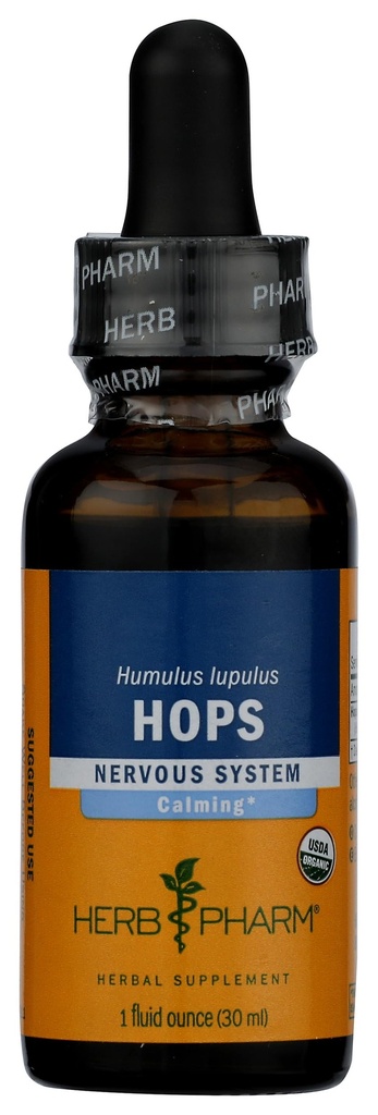 Herb Pharm Certified Organic Chmiel Liquid Extract for Calming Nerwowy System Wsparcia - 1 unce