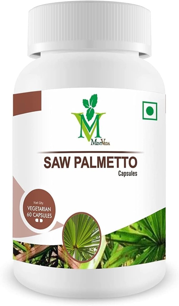 Saw Palmetto Extract Kapsułki 800mg Agregat 124; Suplement diety dla wzrostu włosów 124; Pomaga Prostate Health & Urnanal Health Good & Natural -60 Kapsułki Veg