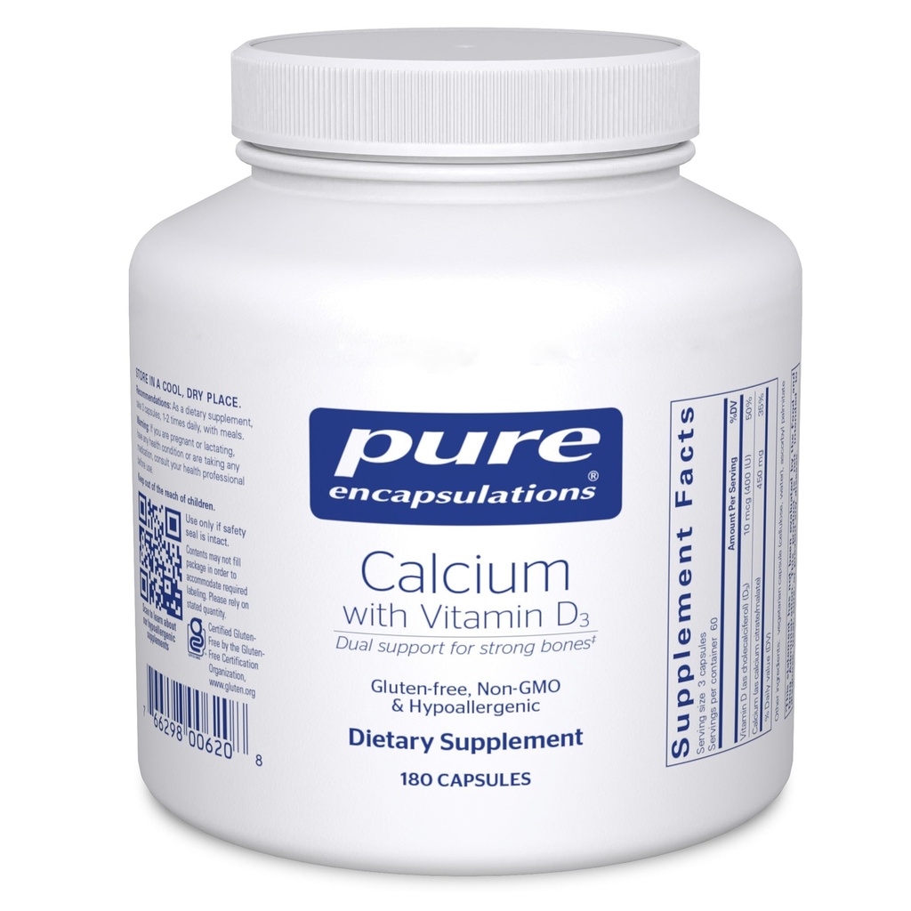 Pure Encapsulations - Calcium With Vitamin D3 180 VegiCaps
