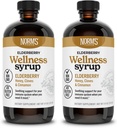 Norm 's Farms Wellness Black Elderberry Syrop z miodem, cynamonem i goździkami - Made in USA, Natural Immune Support, No Alcohol or Fillers, Gluten- Free, Non-GMO, Wegan, Pure Elderberry Syrop - 2PK 8 Oz