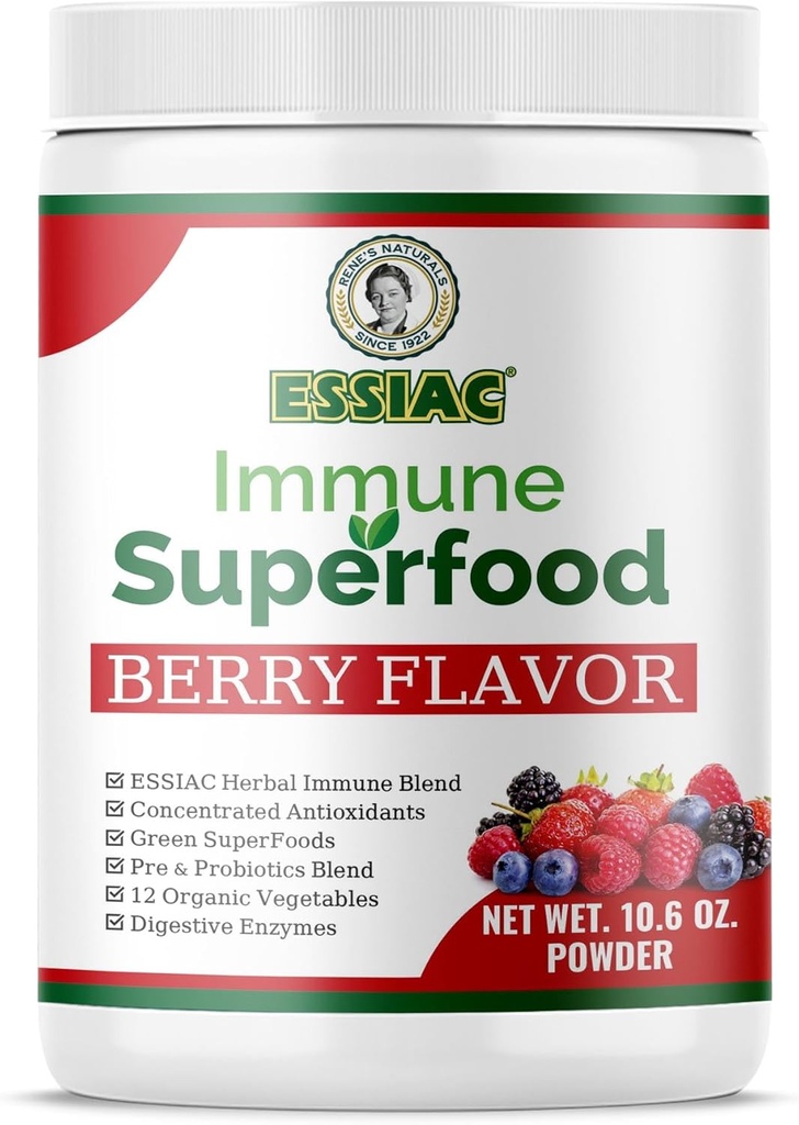 Essiac SuperFood for Immune Support 10.6 oz 124; 12 Zielonych organizmów, skoncentrowane przeciwutleniacze, Pre i probiotyki 124; Wegan, Dairy Free, Gluten Free 124; Non-GMO, Nie dodawany cukier