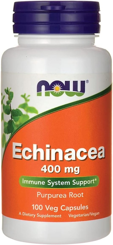Teraz żywność Echinacea Korzeń Purpurea 400mg 100 Czapki