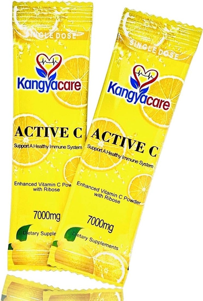 Kangyacare] Aktywne C-20 Pakiety -Dawka pojedyncza -7000mg -Bardzo duża moc Witamina C Proszek -Immunowsparcie immunologiczne & Ochrona przeciwutleniacza -Wzmocniona Absorpcja, pH neutralne