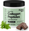 Perfect Keto Collagen Protein Powder with MCT Oil - Grassfed, GF, Multi Supplement, Najlepsze dla diety ketogennej, Użyj jako Keto Creamer, w kawy i shakes dla kobiet i mężczyzn (miętowa czekolada)