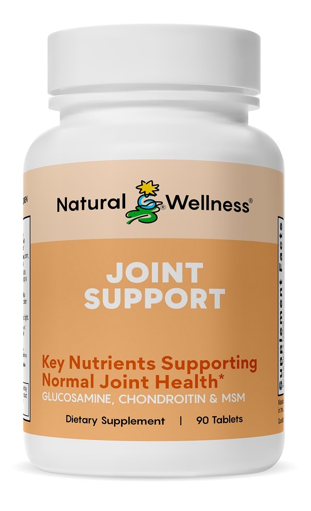 Naturalne Wellness Glukozamina Chondroitin z dodatkiem MSM i Turmeric Supplement - Wspiera wspólne zdrowie, mobilność i wytrzymałość chrząstki - Glukozamina MSM Tablets for Flexibility - 90 Count