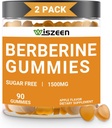 2 Pack Berberine Gummies, Sugar Free Berberine Supplement 1500mg z Ceylon Cynamon, Berberine Gummy dla dorosłych
