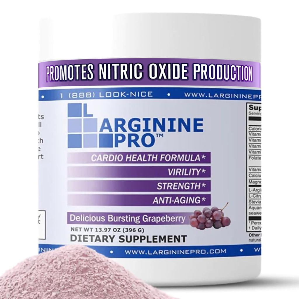 L- Arginine PRO PHARM 124; 5 500 mg L- Arginina Plus L- Citrulina 1,100 mg Grape w proszku Drink Supplement for Zwiększona produkcja tlenku azotu