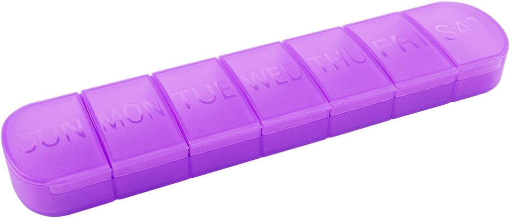 Cotygodniowy Pill Organizer, Raz dziennie 7- Day Pill Box Container, Matte Purple, Duży 7 Składnik Vitamin Case Pill Dispenser for Medicine, Medycyna, Oleje rybne, Suplementy, Kapsułka, Tabletka