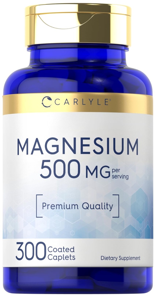 Carlyle Magnez 500mg XI124; 300 Powleczone kapsułki XI124; wegetariańskie, Non-GMO, i gluten suplement wolny