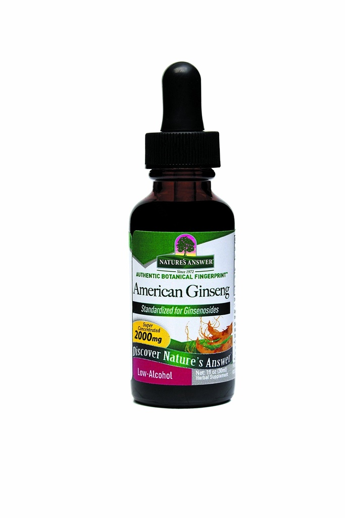 Odpowiedź natury American Gingseng Suplement korzeniowy z alkoholu organicznego, 1-Fluid unce 124; Immune Support 124; Promotes Cognitive Function 124; Natural Energy Booster
