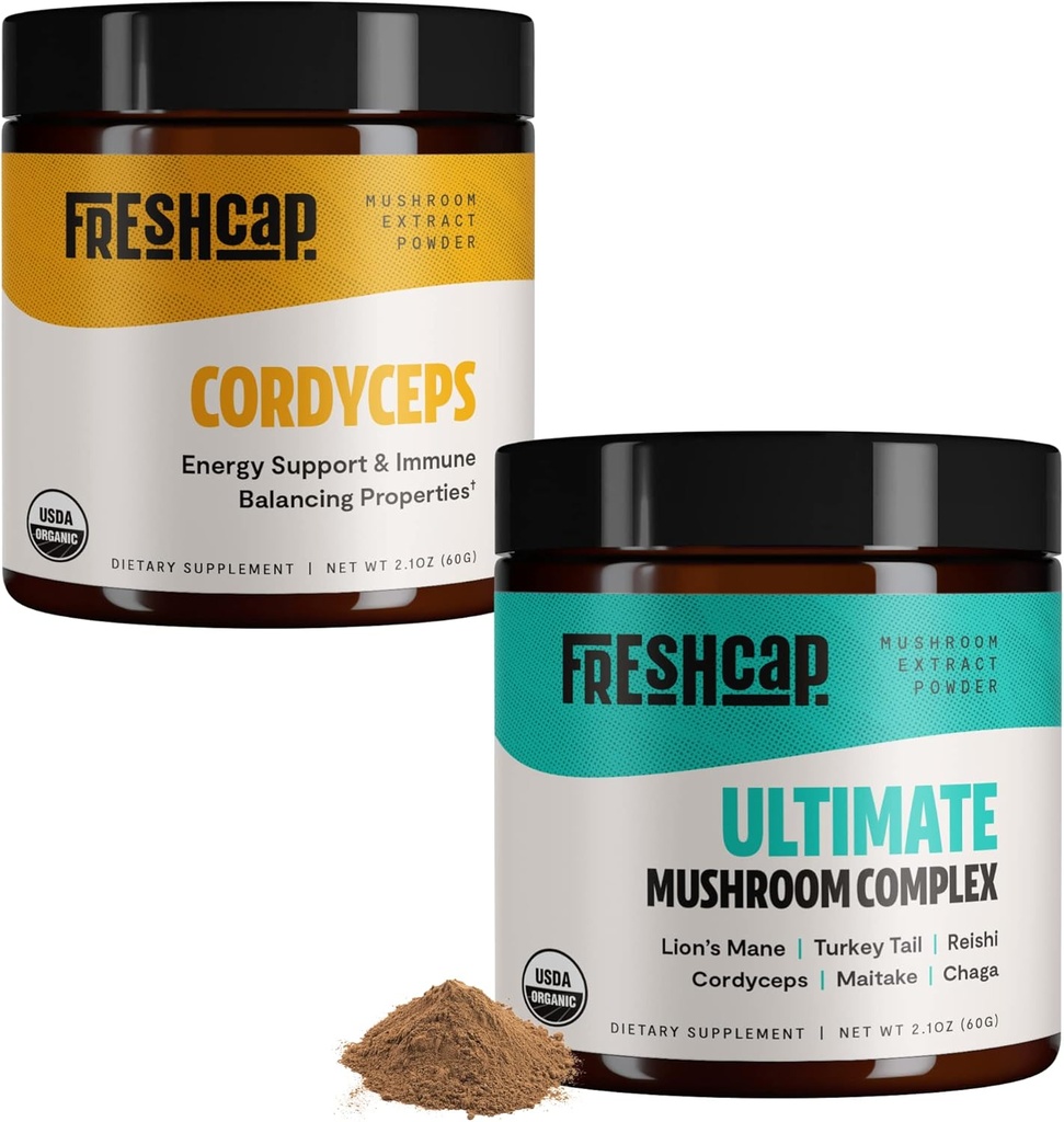 Grzyby świeże Grzyby Energy Bundle (Cordyceps Powder i Ultimate Mushroom Complex Powder)