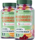 Yuve Wegan Probiotyczne Gumie, Probiotyki dla Kobiet i Mężczyzn, Cukier i Gluten- wolne Gummy Probiotyki, Digestive & Wsparcie immunologiczne, 5 Miliard CFU, Pomaga z zaparcia, Bloating & Leaky Gut - 60ct (2 Pack)