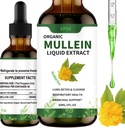 Liquid Drops with Mullein Leaf, Mullein Drops for Lungs Organic Respiratory Booster Alcohol Free, Lung Cleanse for Immune and Respiratory Health Support, White