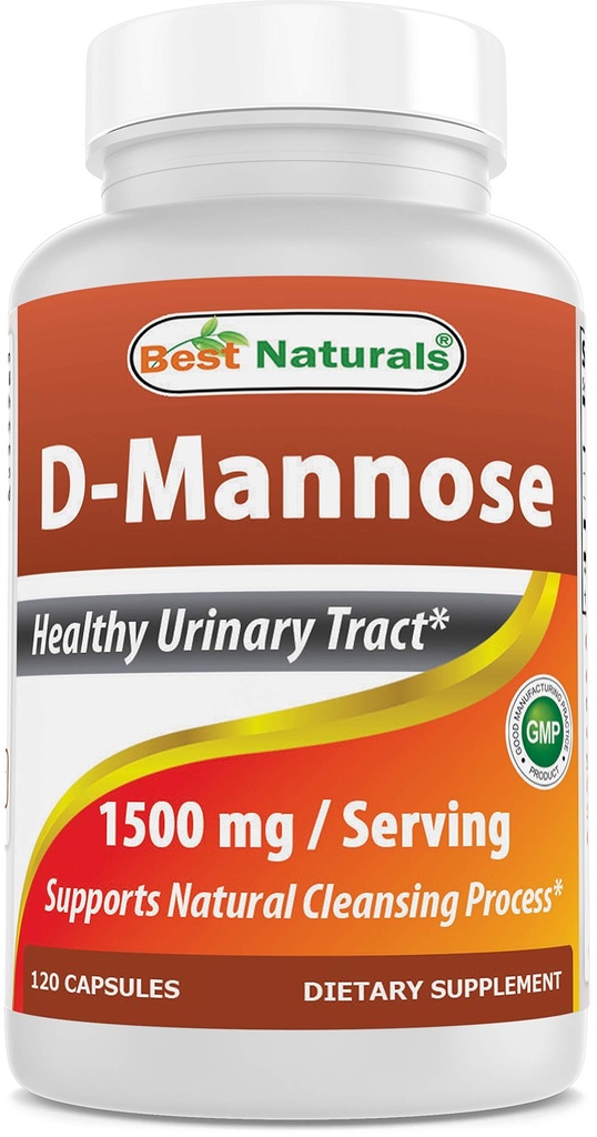 Najlepszy Naturals D- Mannose Kapsułki - Urynary Tract Cleanse Supplement 1500mg / Serving - 120 Count