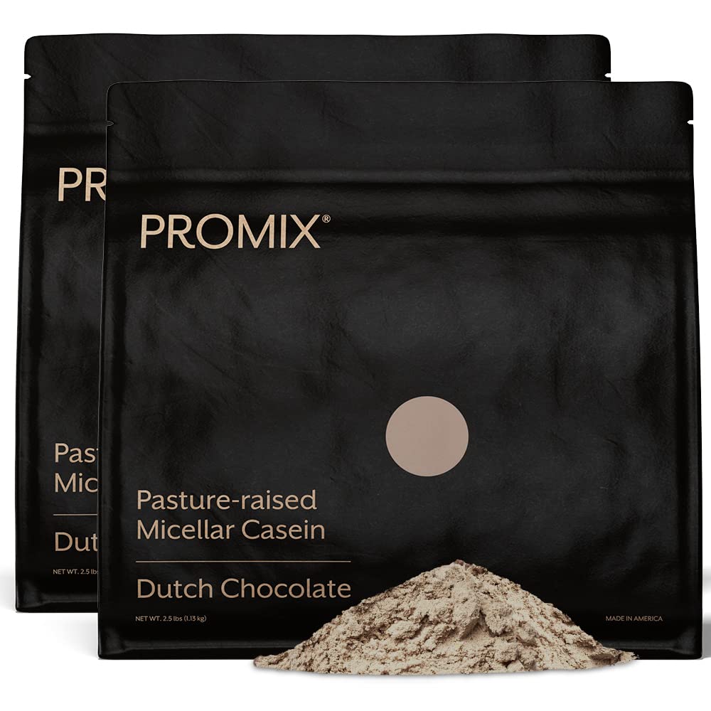 ProMix Nutrition Casein Protein Powder - Grass- Fed, Pasture Raised, Slow Release 25g Micellar Casein - 5,4g BCAAs Gluten Free, Sugar Free, Soy Free - Czekolada, 5lb