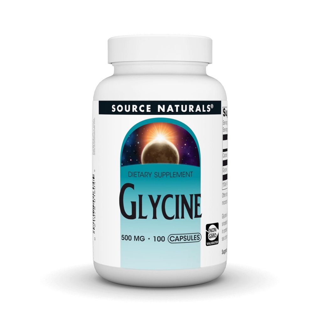 Źródło Naturals Glycine 500 mg Acid Amino Dietetic Supplement - 100 kapsułki