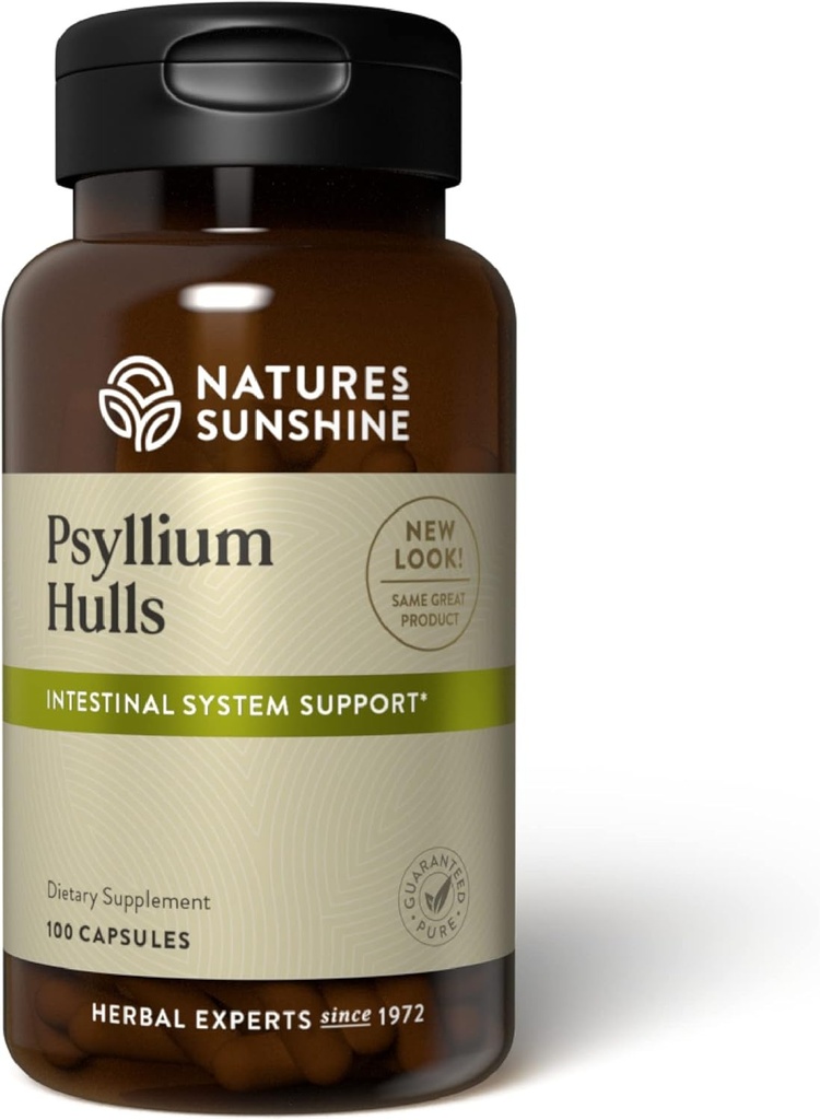 Nature 's Sunshine Psyllium Hull, 100 Kapsułki 124; Organic Intestinal System Support jest wysoki w Fiber rozpuszczalny, który ułatwia proces eliminacji odpadów
