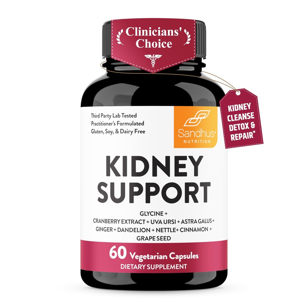 Sandhu 's Nurney Cleanse Detox & Repair Supplement Supplement for Men and Women Death 124; with Cranberry Extract British 124; Helps Support Nerki & Urnary Tract Health British 124; 60 Kapsułki wegetariańskie (Opakowanie 1)