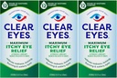 Przezroczyste oczy Maksymalne swędzące oko ulgi krople do oczu, 0,5 Fl Oz (Opakowanie po 3)