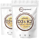 2 Pack Witamina D3 10000 iu Plus K2 (MK- 7) 200 mcg, 300 Virgin Coconut Oil Softgels 124; 2 in 1 Vitamin D & K Complex