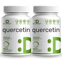 Quercetin 1000mg Per Serving (2 Pack) 124; 300 Kapsułki, Wysoka Biodostępność Flavonoidów, Tested strony trzeciej, Wspiera zdrowy system immunologiczny, Non-GMO, No gluten