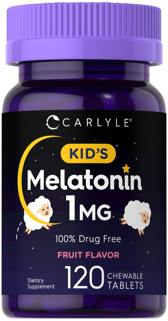 Carlyle Kids Melatonin 1 mg (124; 120 tabletek do żucia) 124; Fruit Flavor (124; Vegetarian Supplement)