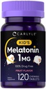 Carlyle Kids Melatonin 1 mg (124; 120 tabletek do żucia) 124; Fruit Flavor (124; Vegetarian Supplement)
