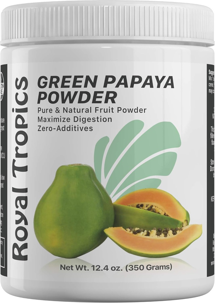 Royal Tropics Green Papaya Powder. Enzymy dla Poparcia Digestive.