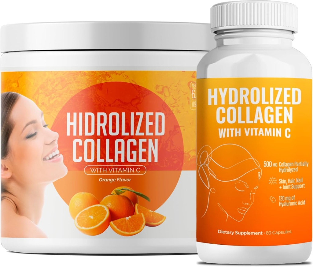Zhydrolizowany proszek Kolagen Suplement do Pył124; Promotes Hair, Nail, Skóra, Kości, Joint Health, Gut Health British 124; Zhydrolizowany kolagen z trawy Peptydes 124; Kolagen dla kobiet 124; 200gr (Bundle 2)