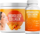 Zhydrolizowany proszek Kolagen Suplement do Pył124; Promotes Hair, Nail, Skóra, Kości, Joint Health, Gut Health British 124; Zhydrolizowany kolagen z trawy Peptydes 124; Kolagen dla kobiet 124; 200gr (Bundle 2)