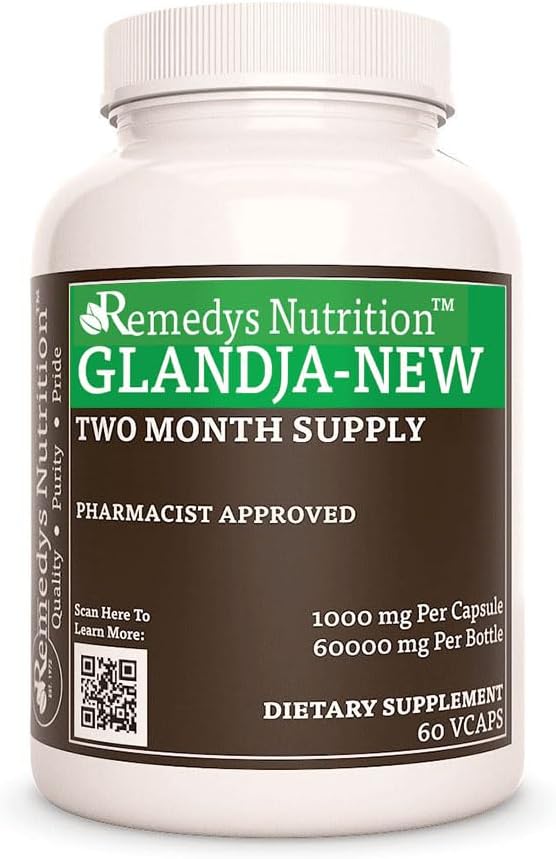 Żywienie Remedy 's GlandJa- New Xion124; 1000 mg, 60 Kapsułek wegetariańskich suplement diety roślinnej