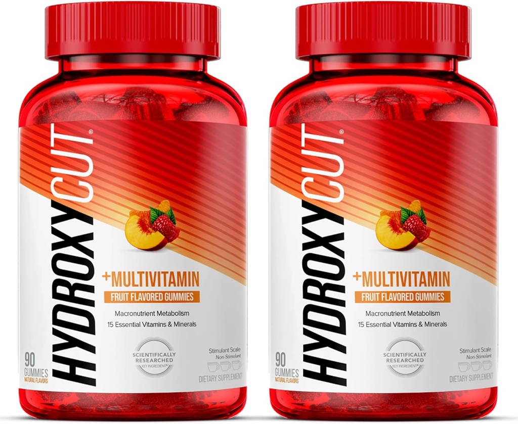 Gumy hydroksycut (Opakowanie 2) - 99% Wolne od kofeiny - węglowodany metabolizujące, białka i tłuszcze - Zawiera 15 Witaminy i minerały - dla kobiet i mężczyzn
