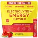 Keto Vitals Electrolyte Energy Drink Powder Pakiety - Suplement Electrolyte dla Energii i Nawodnienia - Truskawki Arbuz Keto Powder Pakiety, 30 Liczba