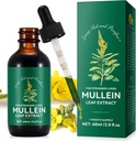 Ekstrakt Mullein Leaf, Mullein Drops for Lungs, Natural Cleanse, Mullein Leaf Liquid Extract Supplement, Wegetariański Zdrowy styl życia, 2 FL OZ