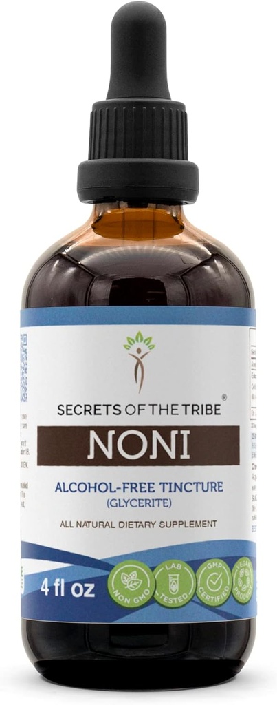 Tajemnice Tribe Noni Free Liquid Extract, Noni (Morinda citrifolia) Suszone owoce (4 FL OZ)