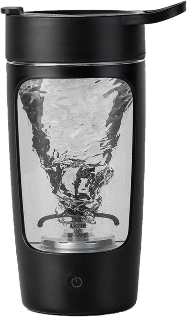 Butelka z shakerem elektrycznym, Butelki z mikserem do mieszania protein, 124; Tritan 124; BPA Free Between 124; Puchar Mikser przenośny, Naczynia do shake 'a i shake' a na posiłek, 22 oz (czarny)
