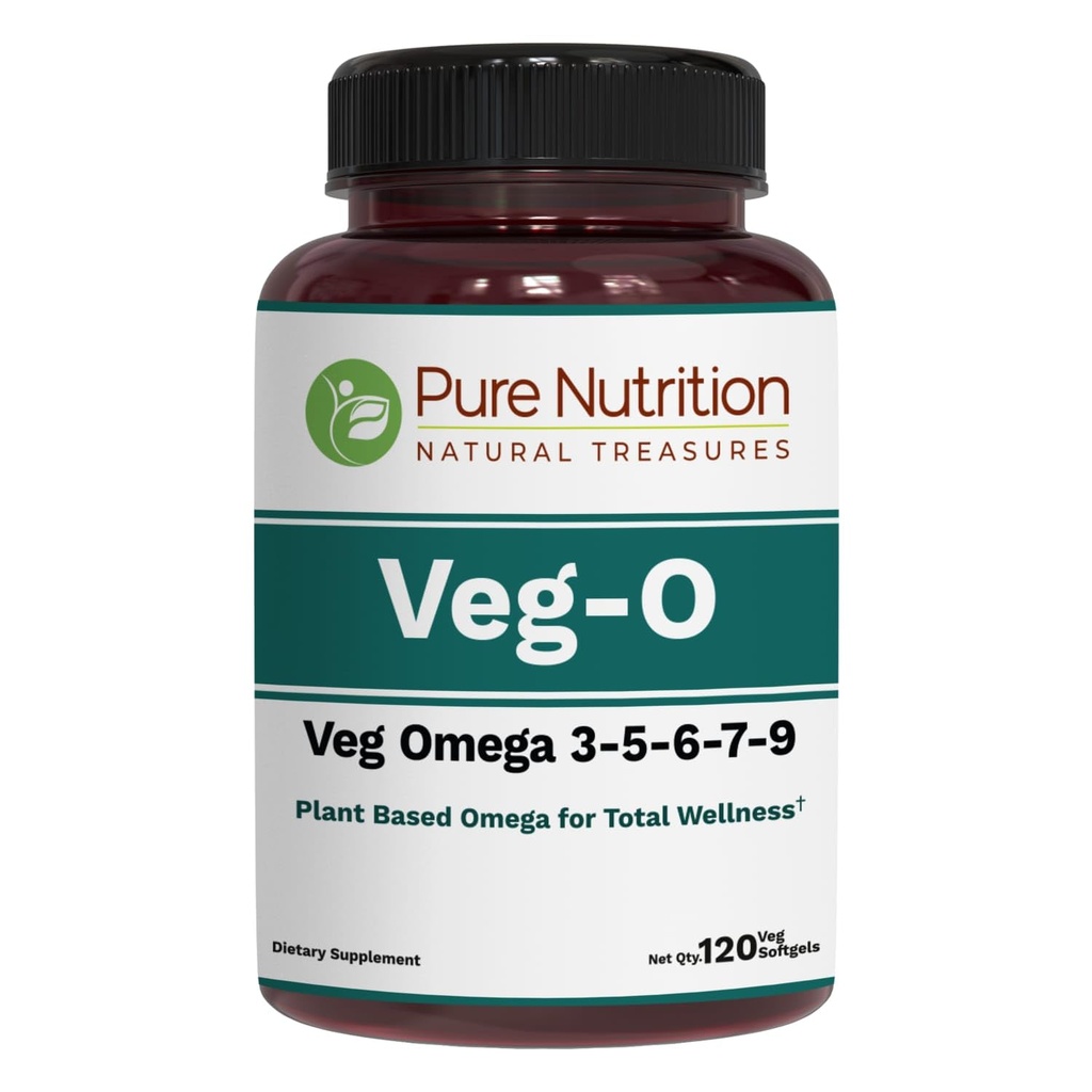 Pure Nutrition Vegan Omega 3- 5- 6- 7- 9 XI124; 120 Softgels XI124; 600mg na serwowanie 2 Softgels XI124; Multi Omega Supplement for Total Health XI124; Non GMO XI124; Gluten Free