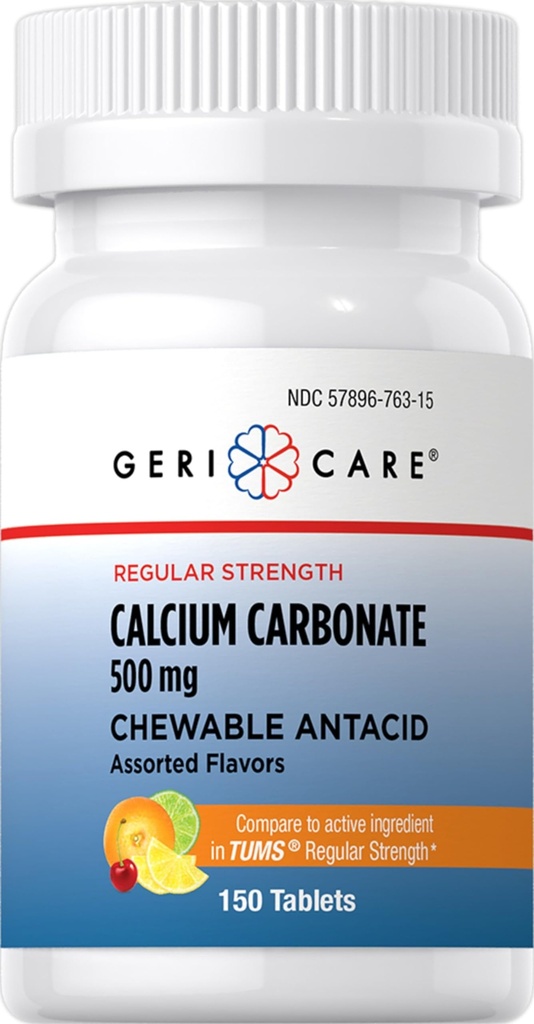 Gericare Karbonian wapnia 500 mg Antacid do rozgryzania i żucia, 150