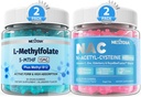 L- MetylFolate 15 mg & Metyl B12 Gummies + NAC Gummies, 600mg N- Acetylo Cysteina Suplement