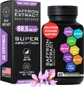 Zoptymalizowane suplementy szafranowe - 88,5 mg Ekstrakt Pure Saffron dla Mood Support, Focus, Energy - Plus Crocin, Crocetin, Kaempferol - Gluten- Free, Non-GMO - 1- a- Day 60 Kapsułki