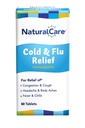 NaturalCare Cold & Flu Relief, Tabletki Homeopatyczne, 60ct 124; Może zapewnić wsparcie poprzez zatory, kaszel, ból głowy, ból gardła, katar, ache ciała, gorączka, dreszcze