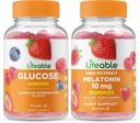 Żywa Glukoza + Melatonina 10 mg, Gumiaki Bundle - Great Desting, Suplement witaminy, Gluten Free, GMO Free, Gummy do żucia