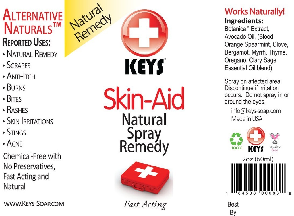 Klucze Skin- Aid Wegan, Chemical- Free, Naturalne Antiseptic Analgesic Terapii rozpylania Remedy, Szybkie działania farmaceutyczne Składniki klasy terapeutycznej w Proporcjach terapeutycznych, No Lidocaine, 2 uncje