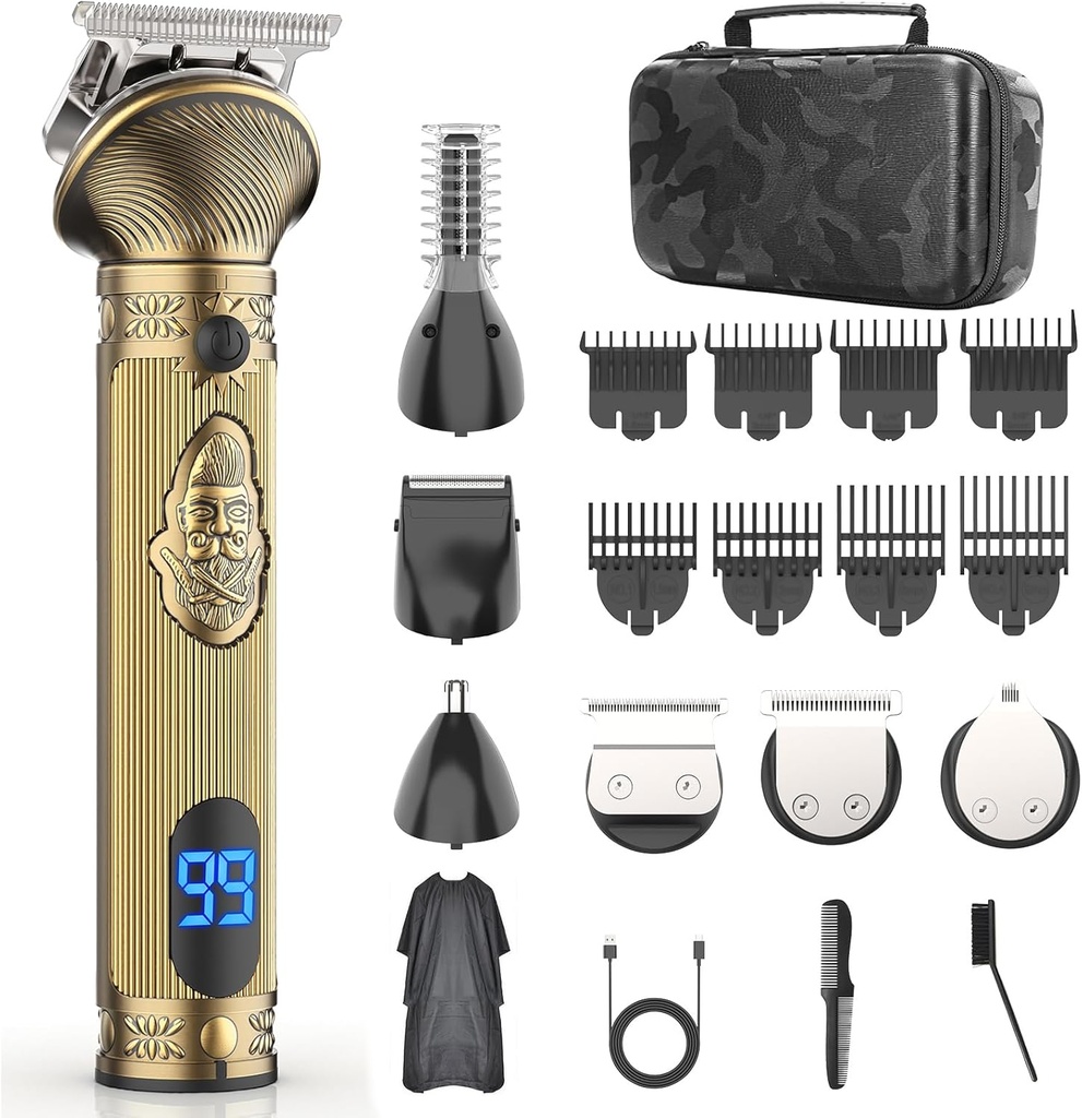 Beard Trimmer dla mężczyzn, Podróże elektryczne golarki dla mężczyzn z Case, Cordless Hair Clipper, Mens Grooming Kit dla wąsacza twarzy ciała - 180 Mins Golenie, Prezenty dla niego & Ojca