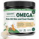 ZeBORA Omega 3 Olej rybny dla psów, olej rybny z dzikiego połowu, EPA & DHA, olej z kryla, Kelp, Skin and Coat Supplement, Anti Itch & Shedding, Suchy skóry, Joint Health, Dog Allergy Relief
